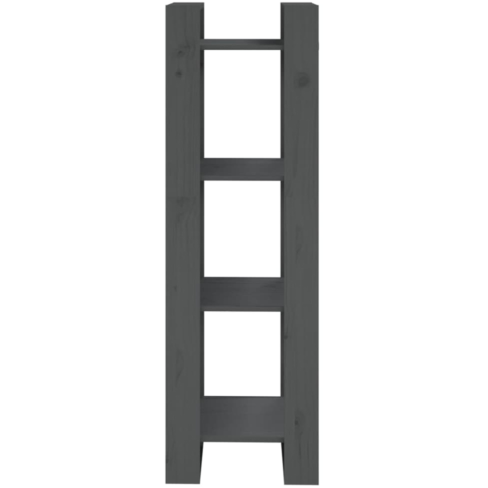 vidaXL 4 Shelf Grey Solid Pine Wood Bookcase Image 3