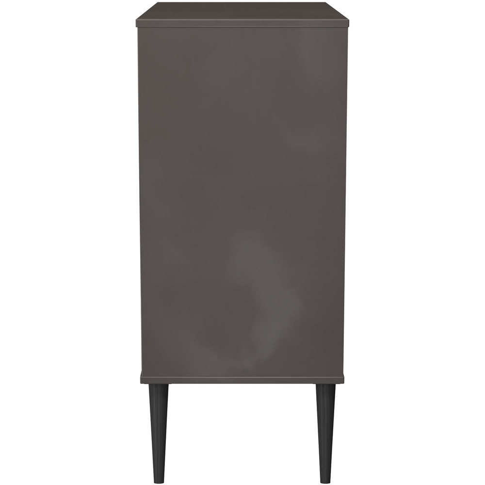 Crowndale Hong Kong 4 Drawer Slatt Effect and Graphite Chest of Drawers Ready Assembled Image 3