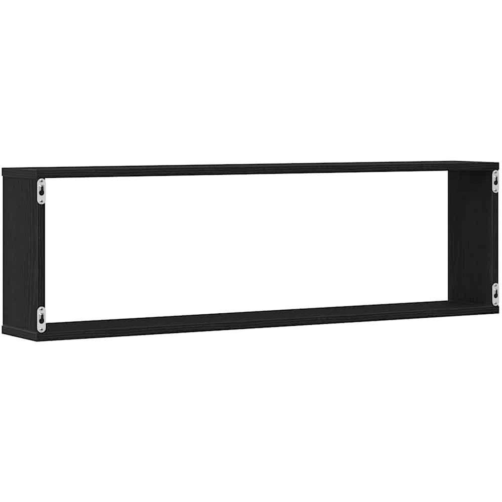vidaXL 100 x 15 x 30cm Set of 4 Black Cube Wall Shelf Image 7