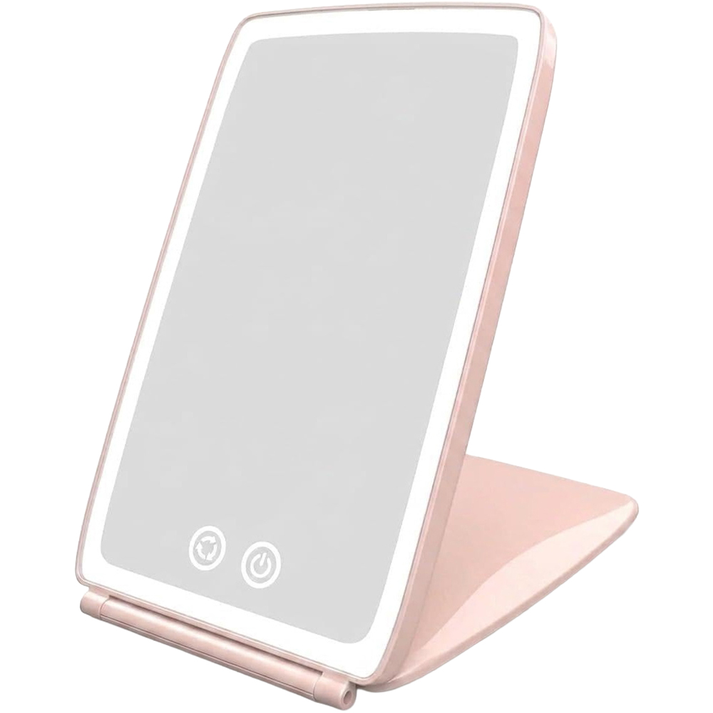 ATEK Pink Rechargeable LED Touch Control Makeup Mirror Image 1