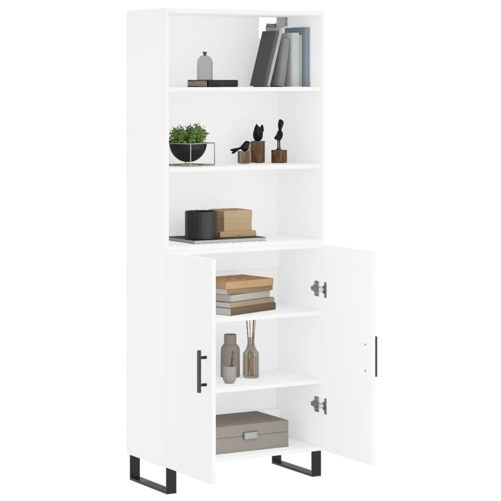 vidaXL 2 Door 3 Shelf White Highboard Image 3