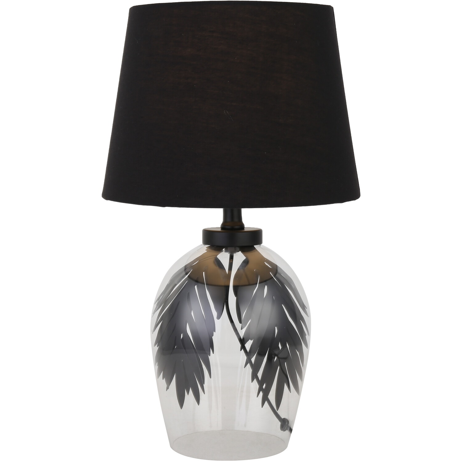 Black Encased Leaf Table Lamp - Black Image 1