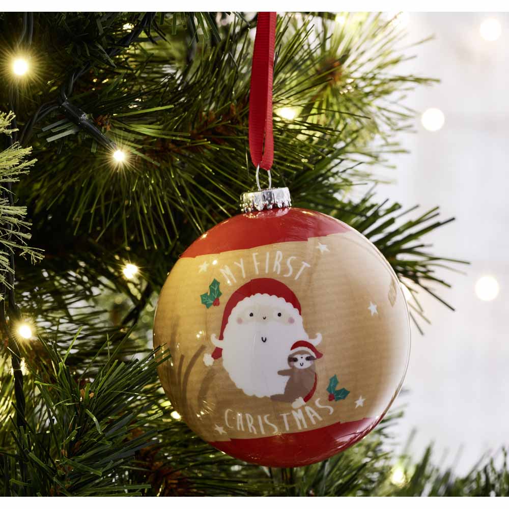 Wilko Festive Fiesta 'First Christmas' Tree Bauble Image 2