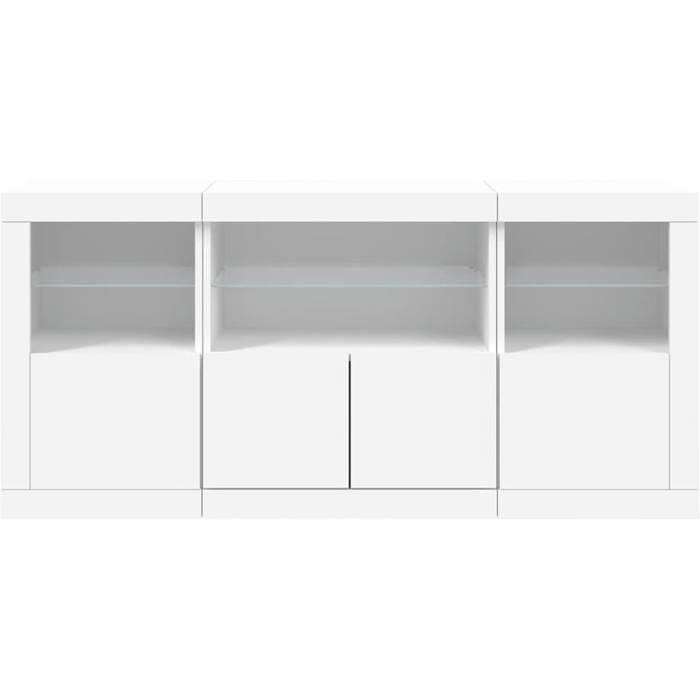 vidaXL 4 Door 6 Shelf White LED Sideboard Image 6