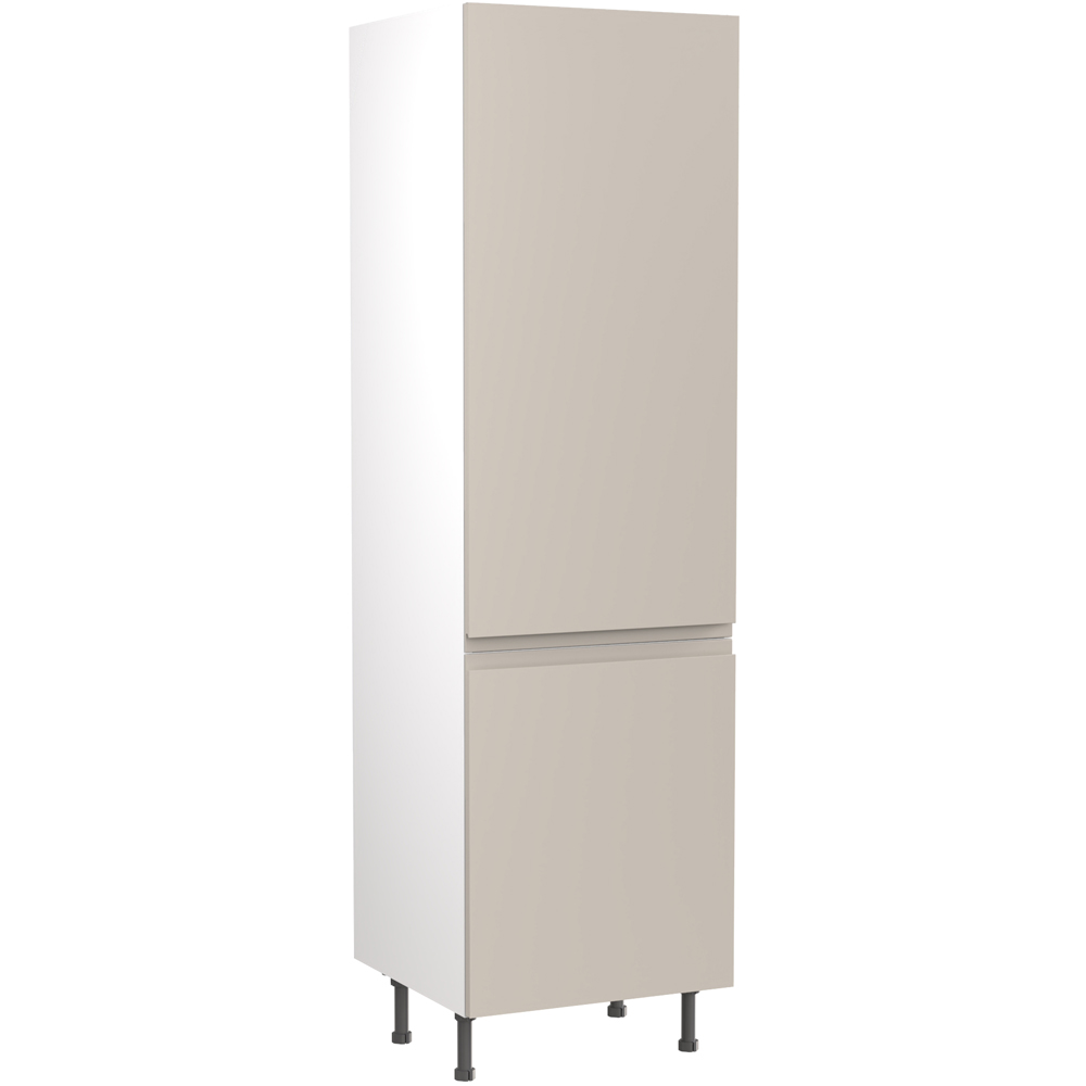 Kitchen Kit J-Pull Gloss Light Grey Larder Cabinet Flatpack 600mm Image 1