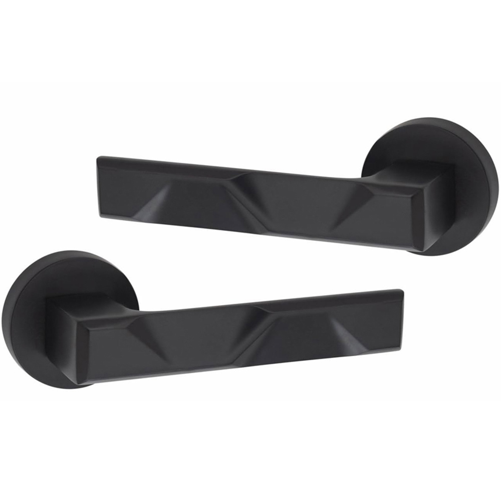 Golden Grace Matt Black Modern Nova Premium Door Handle Set 5 Pack Image 3