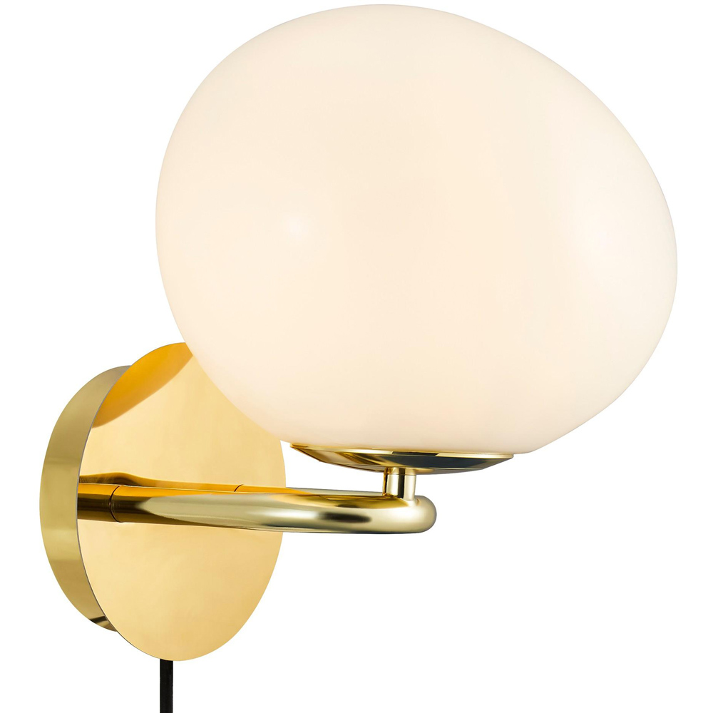 Nordlux Shapes Brass Opal Glass Shade Wall Light Image 3
