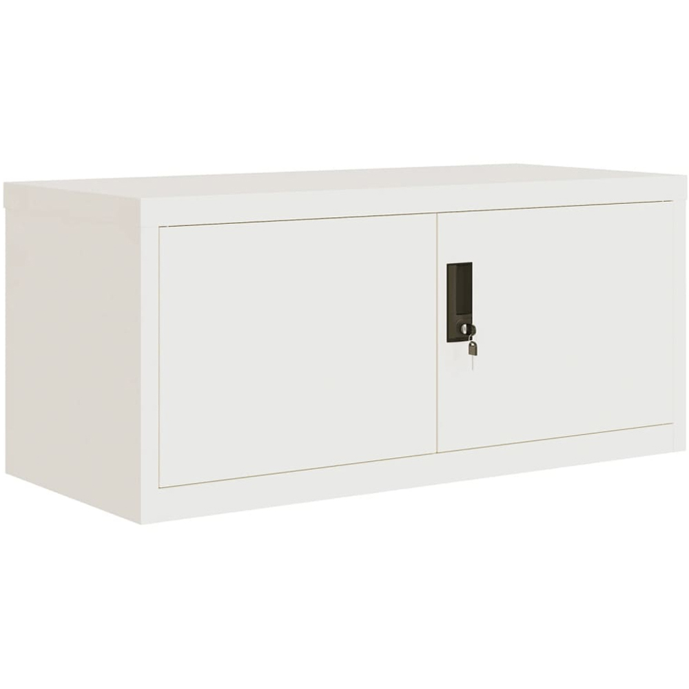 vidaXL 2 Door White Steel Filing Cabinet Set of 2 Image 3