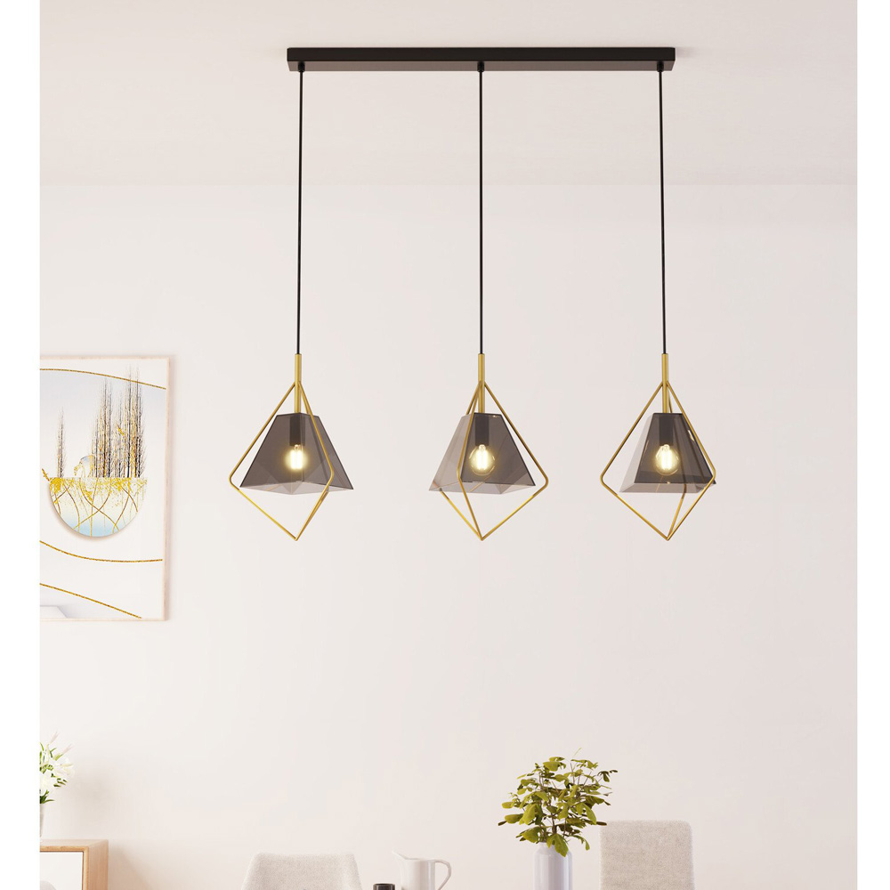 Parker Ceiling Fitting Black and Gold Image 2