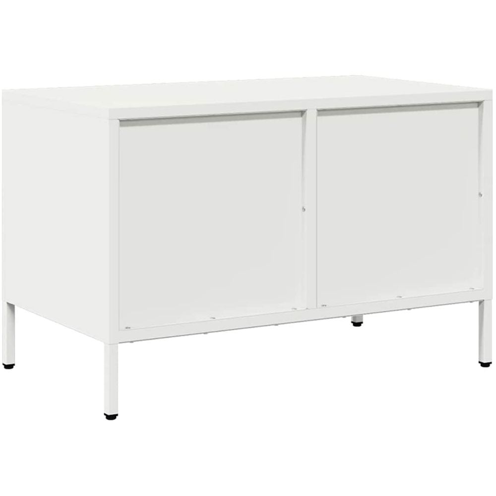 vidaXL 2 Drawer White Steel TV Cabinet Image 6