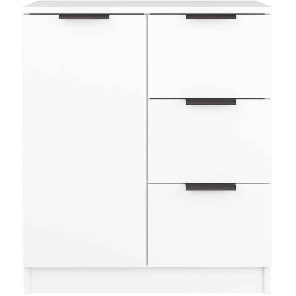 vidaXL Single Door 3 Drawer White Sideboard Image 3