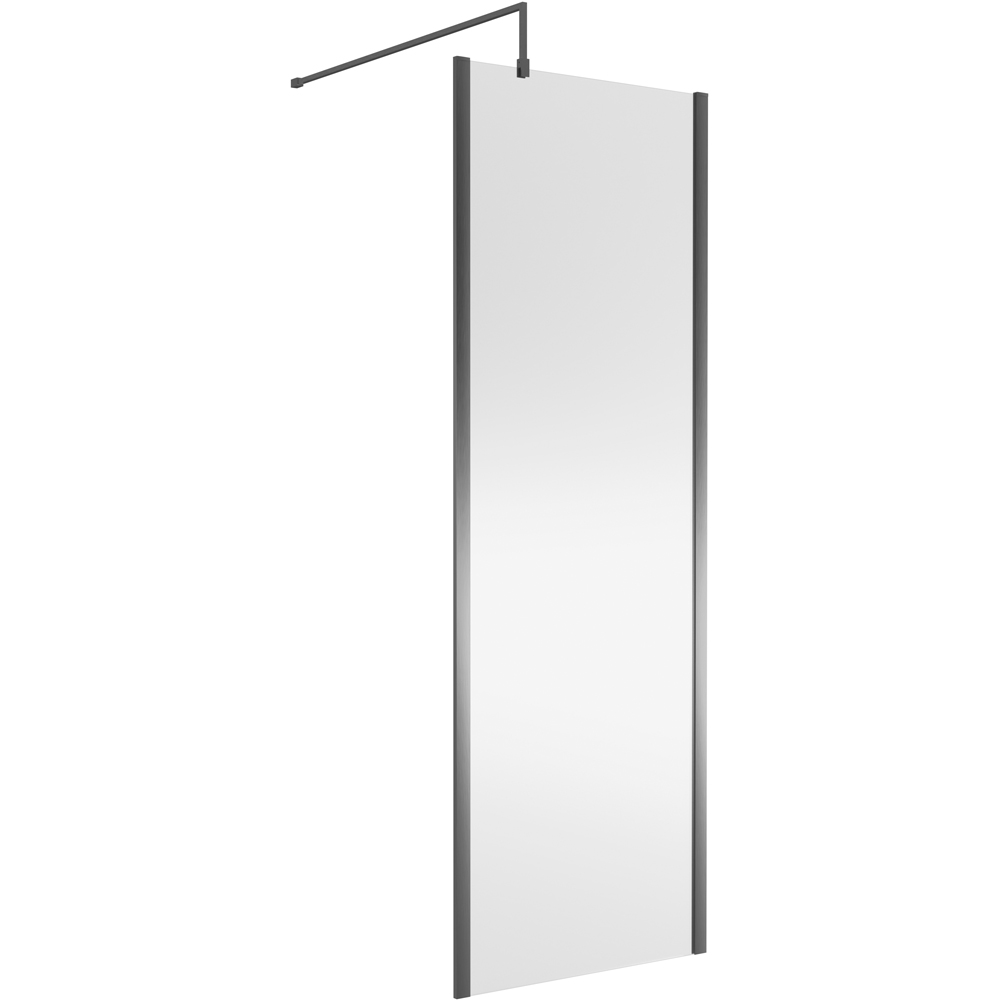 nuie Brushed Pewter Outer Frame Wetroom Screen 1850x700mm Image 1