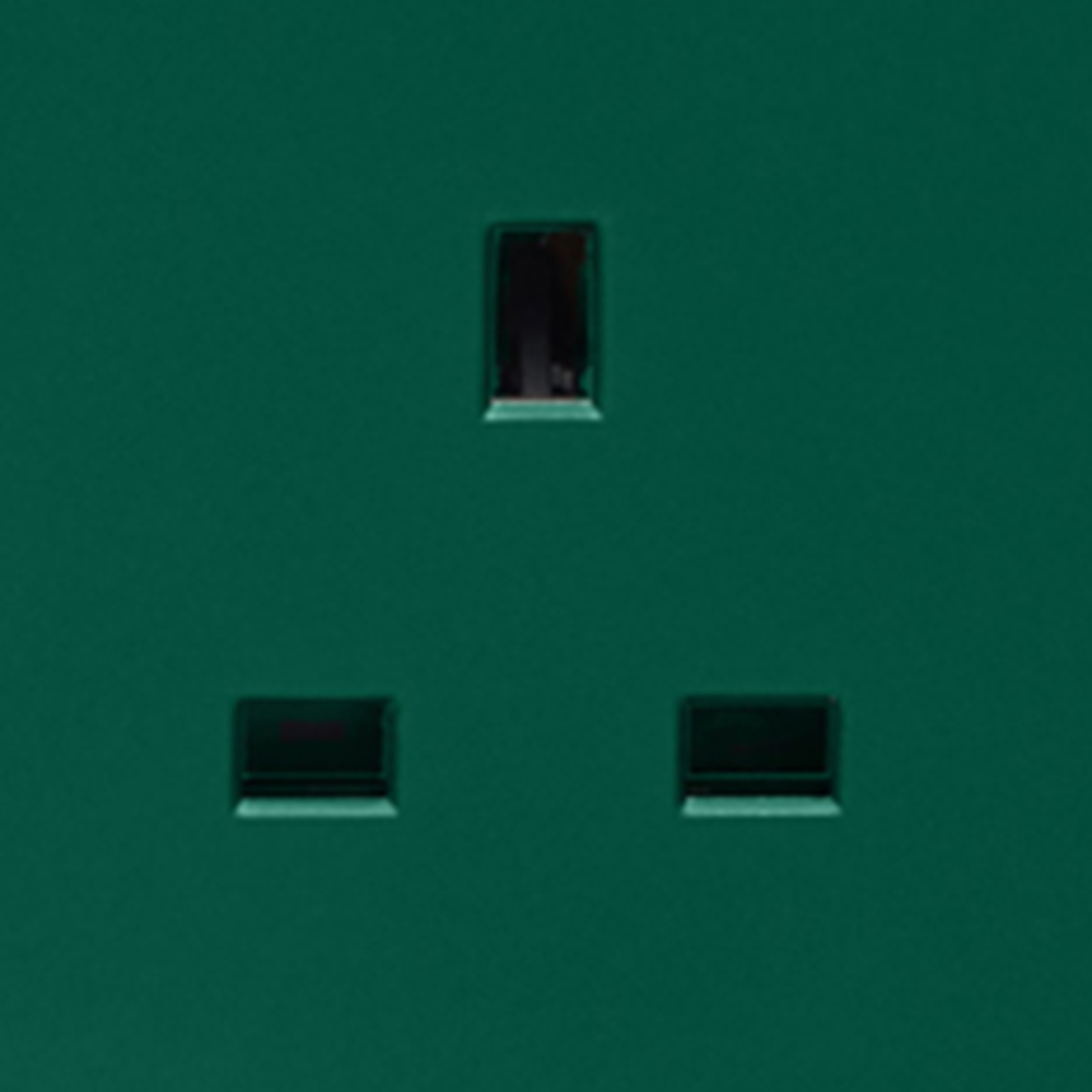 Trendi Switch 2 Gang Long Switch Dark Forest Green Plug Socket 5 Pack Image 3