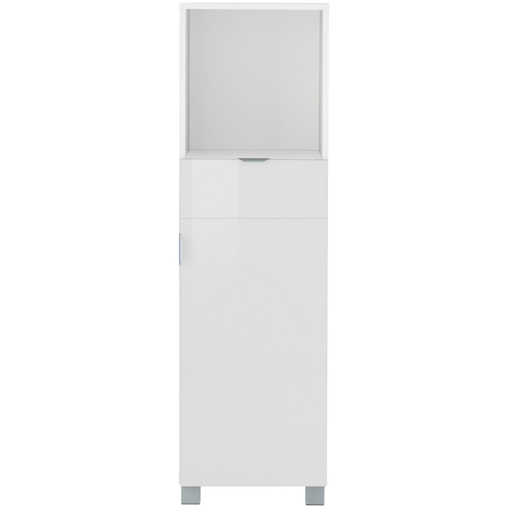 Loft24 Altas Single Door Single Drawer White Midi Cabinet Image 3