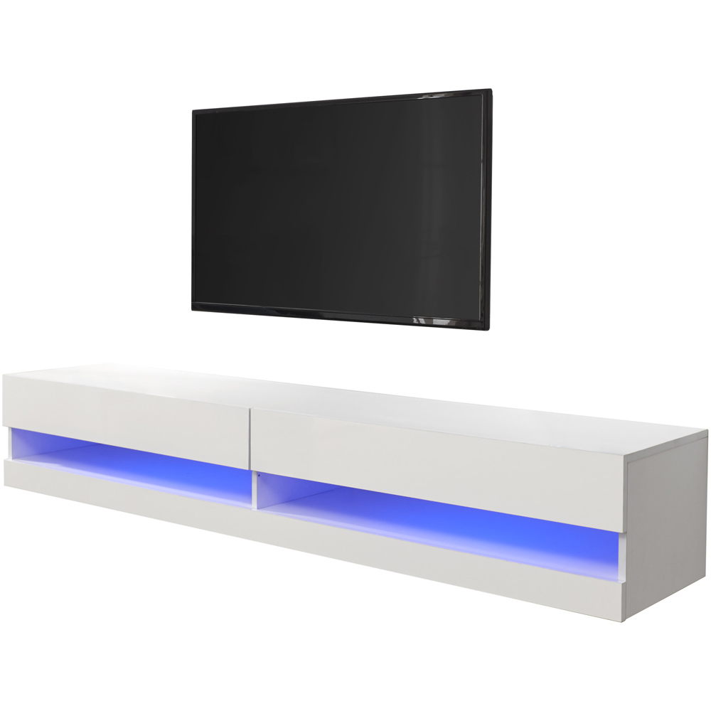 GFW Galicia White Large Wall TV Unit with LED Image 2