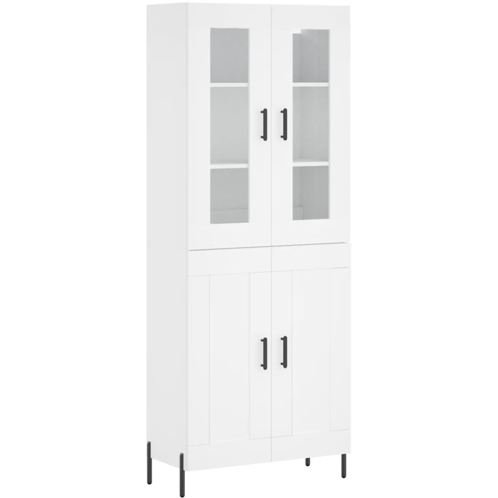 vidaXL 4 Door 3 Shelf White Highboard Image 2