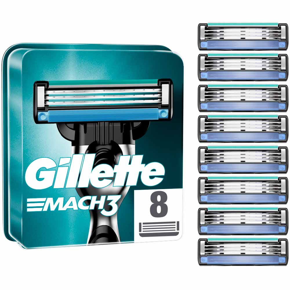 Gillette Mach3 Mens Razor Blades 8 pack Image 1