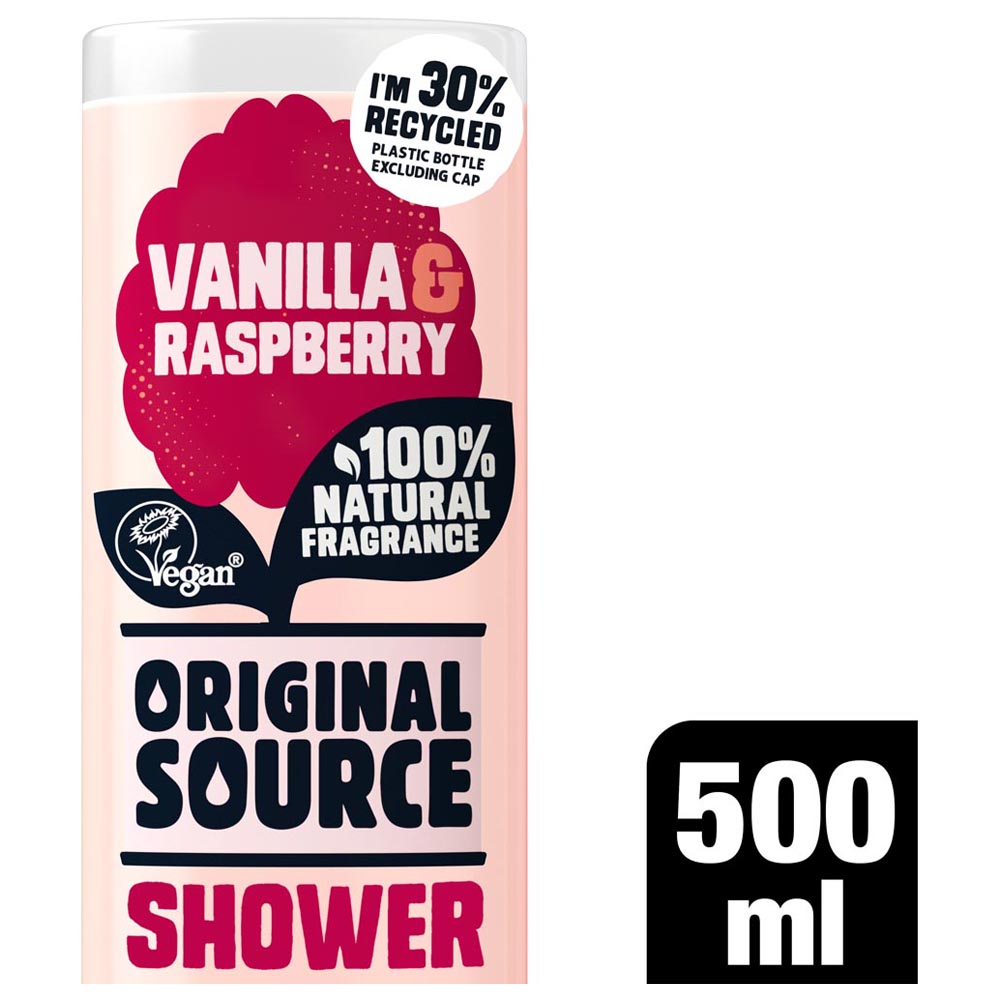 Original Source Creamy Vanilla and Raspberry Shower Gel 500ml Image 4