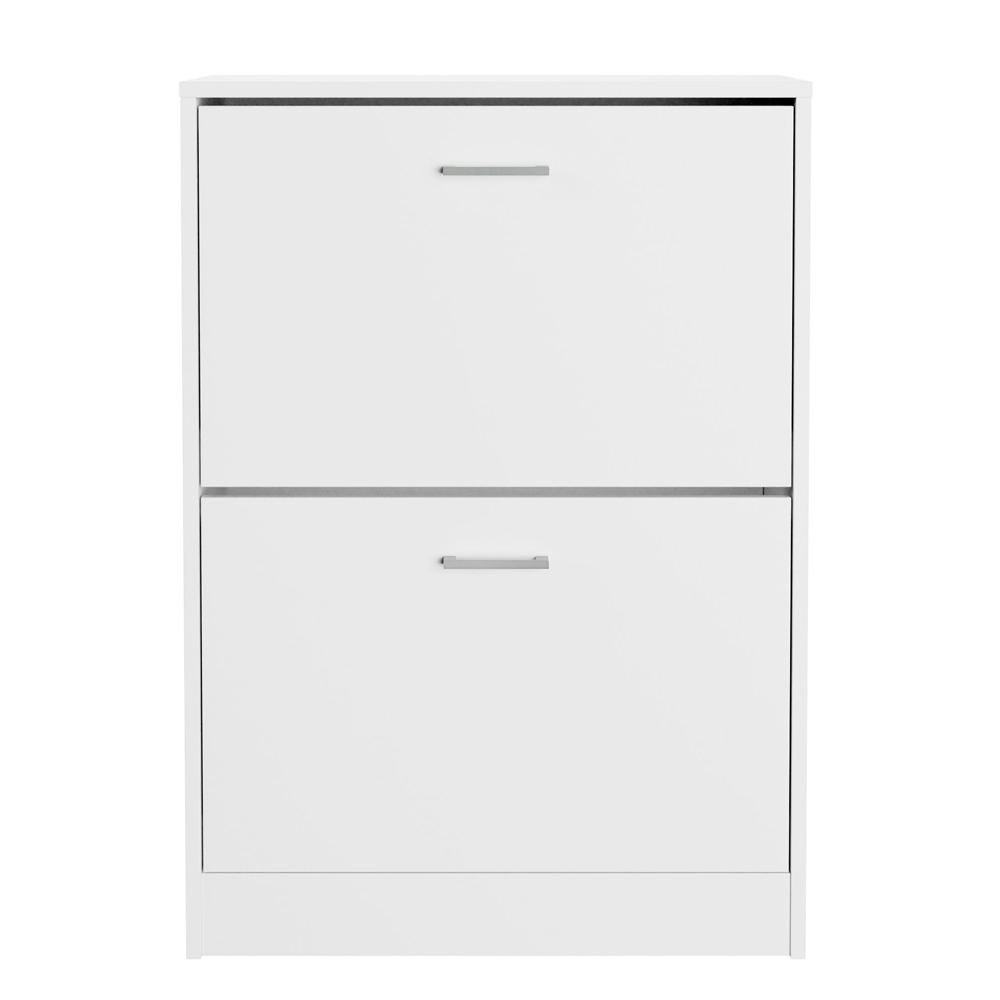 GFW Stirling 2 Tier White Shoe Cabinet Image 4