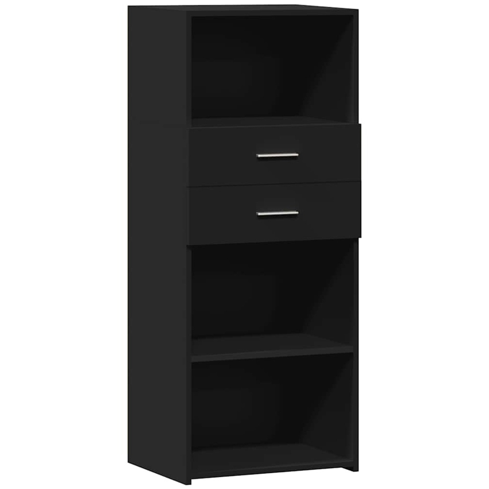 vidaXL 2 Drawer 3 Open Shelf Black Highboard Image 2