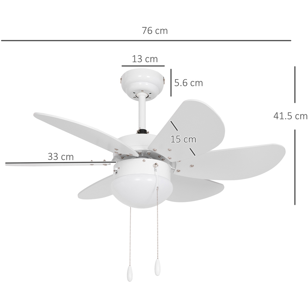 Portland White Reversible Ceiling Fan with LED Light Image 7