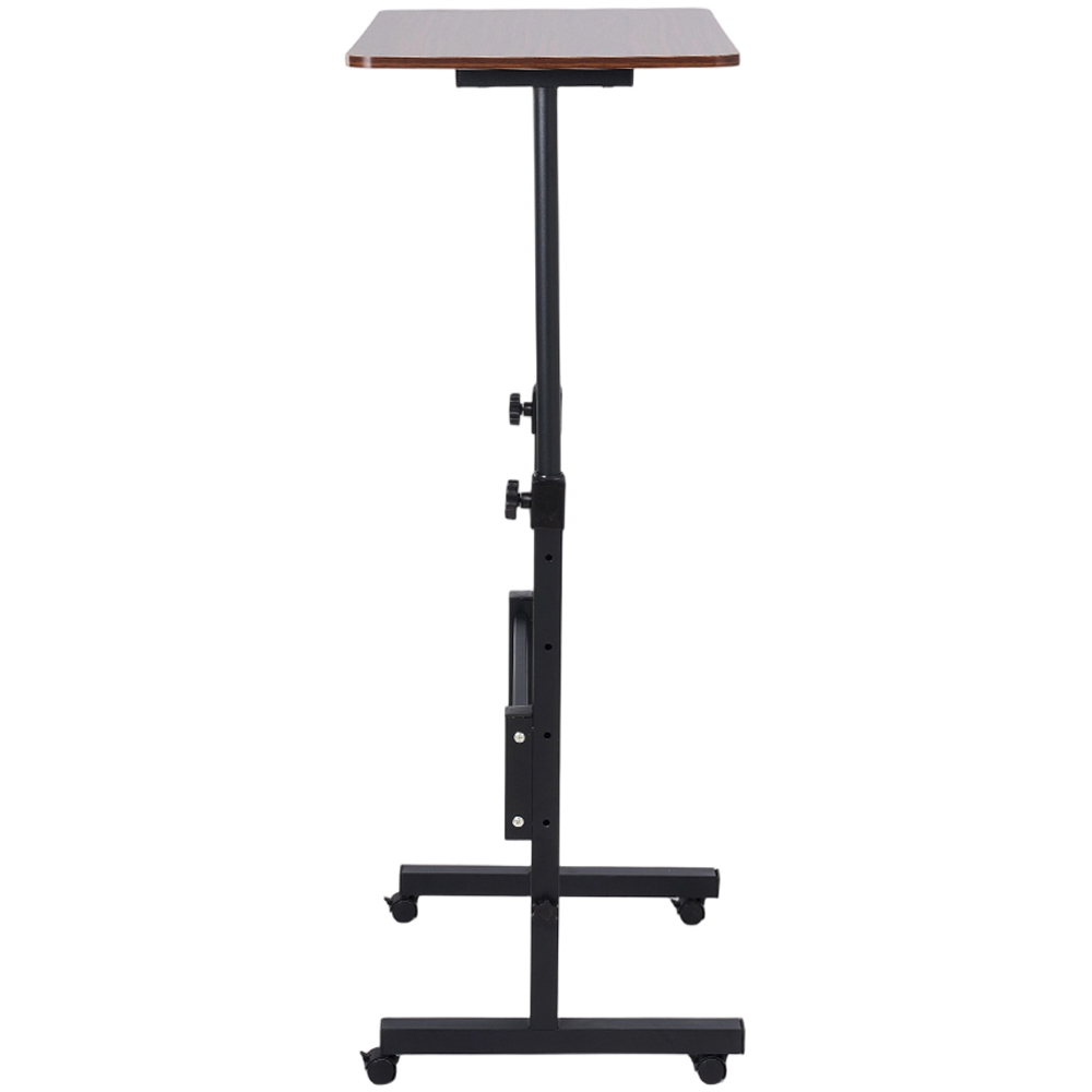 Living and Home Black and Walnut Height Adjustable Laptop Desk with Wheels Image 4