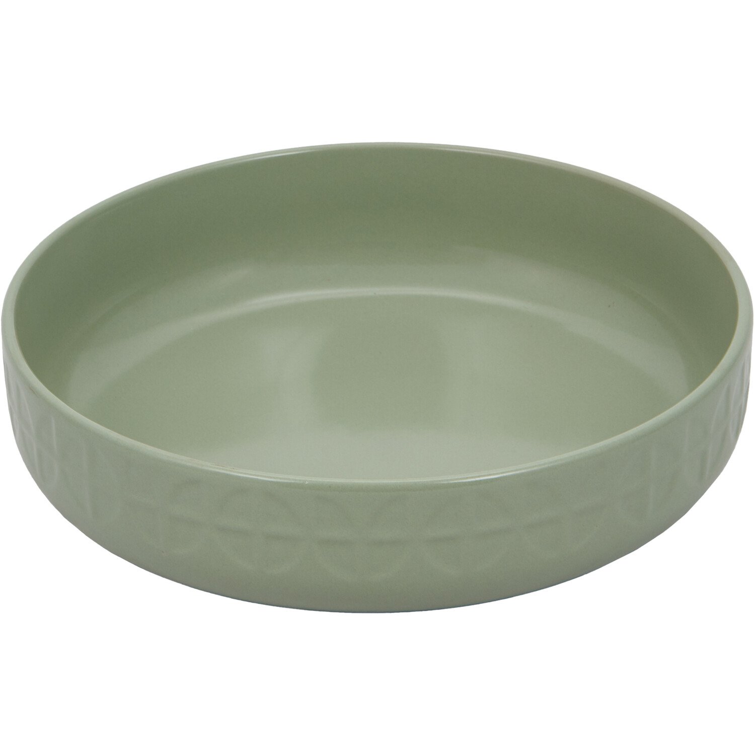 Geo Debossed 9" Serving Pasta Bowl - Sage Image 1