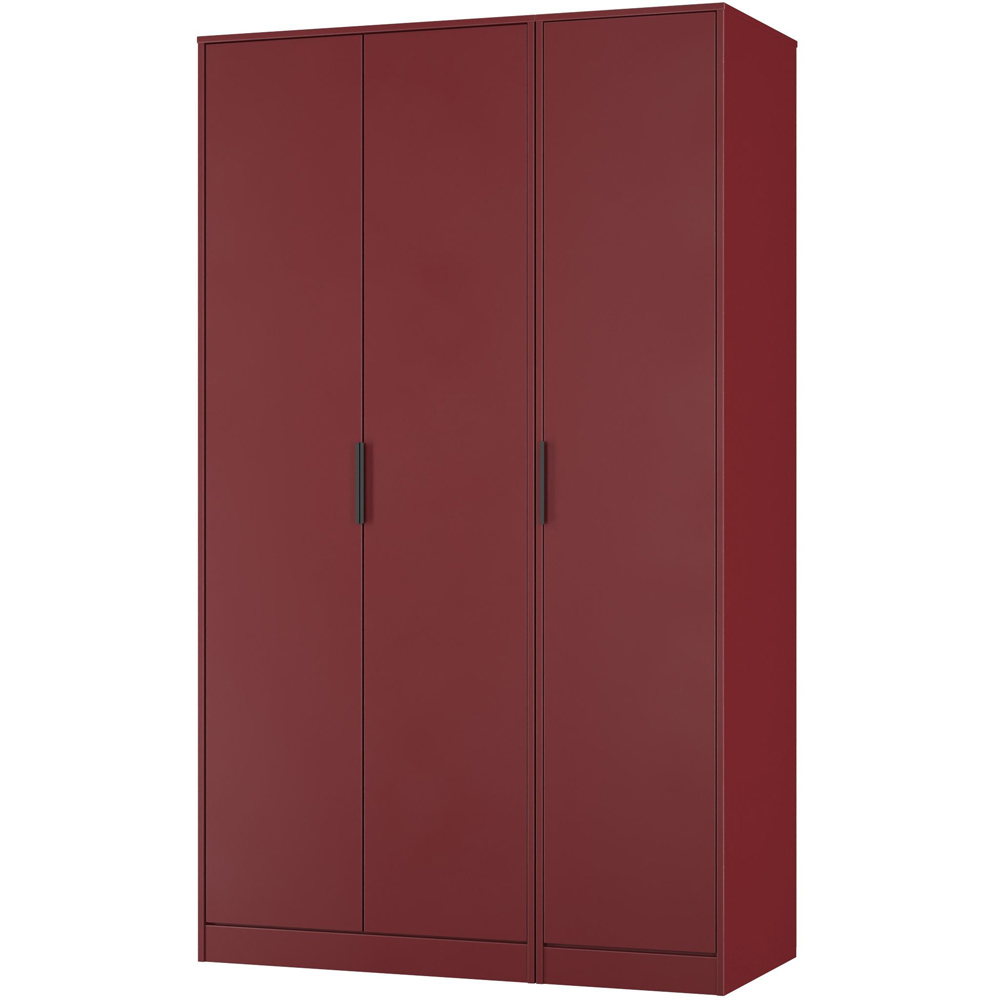 Crowndale Hong Kong 3 Door Red Matt Tall Wardrobe Ready Assembled Image 2