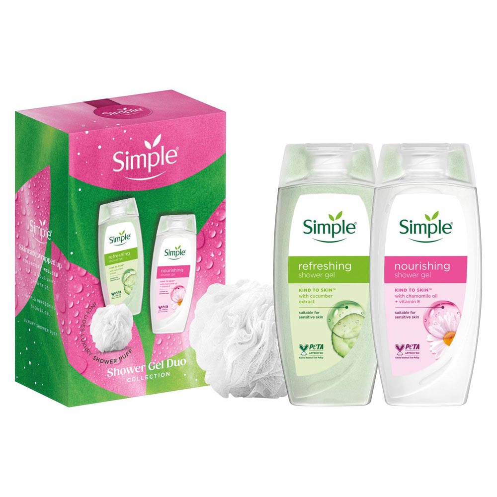 Simple Nourishing and Refreshing Shower Gel Gift Set 2 Pack Image 2