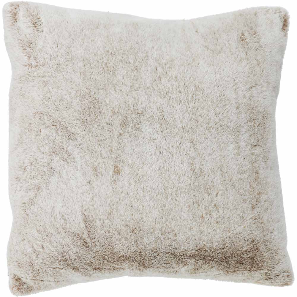 Wilko Brown Faux Fur Cushion 43 x 43cm Wilko
