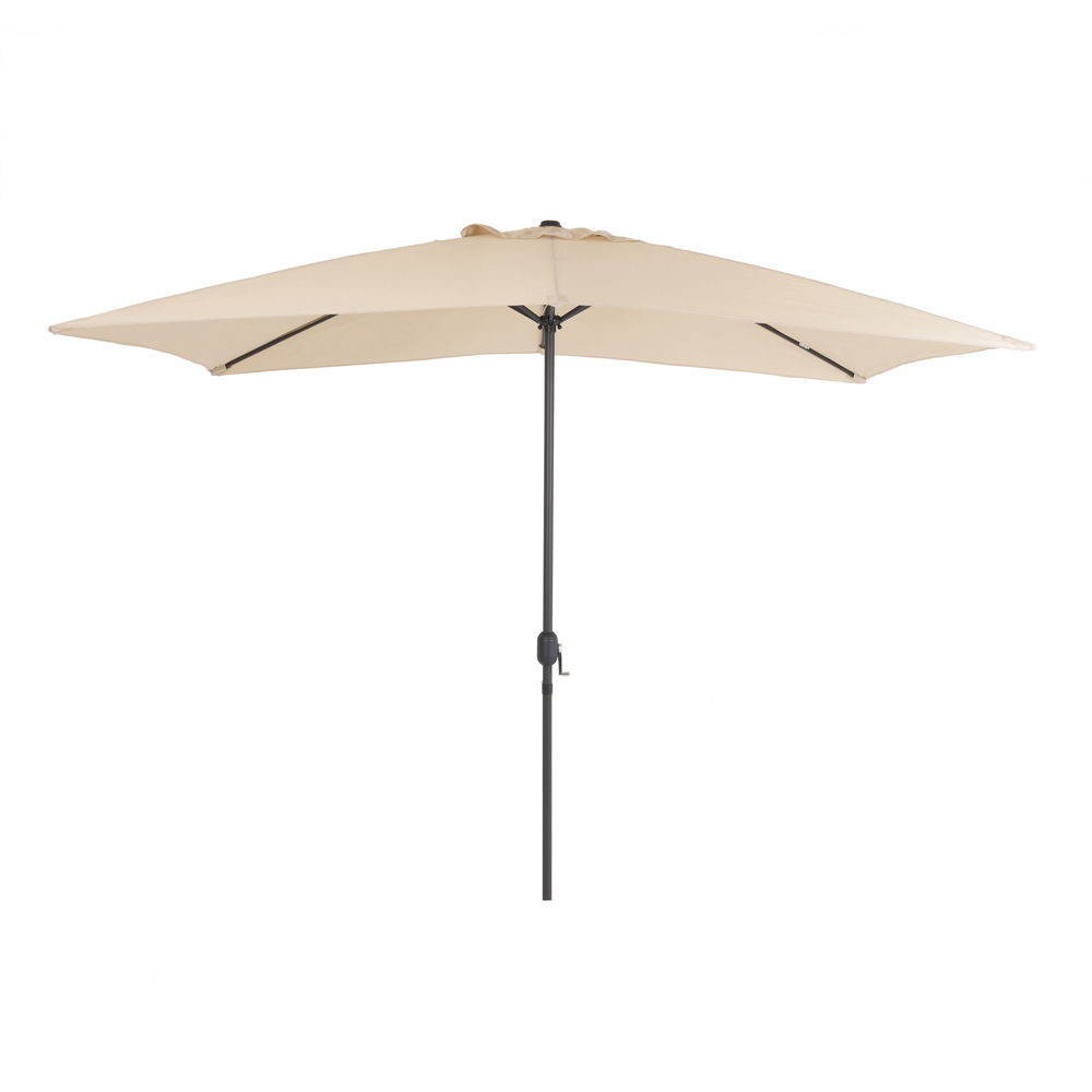 Charles Bentley Beige Rectangle Crank Parasol 3m Image 1