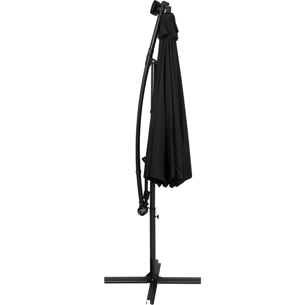 MonsterShop Black LED Cantilever Parasol 3m Image 3