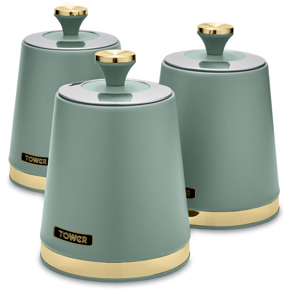 Tower 3 Piece Cavaletto Green Canister Set Image 3