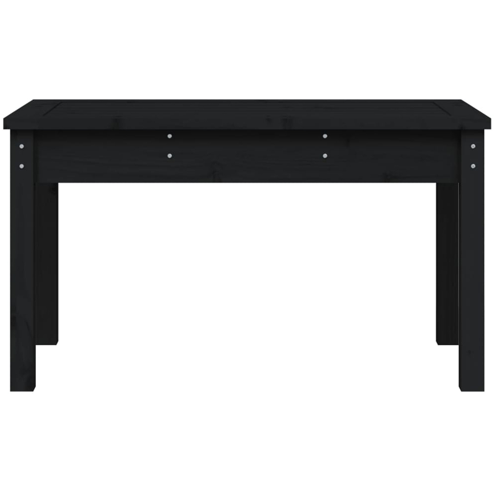 vidaXL Black Solid Pine Wood Slatted Garden Bench 80 x 44 x 45cm Image 3