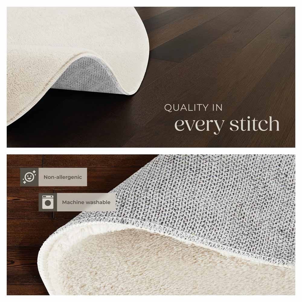 tectake Zonelle Cream Short Pile Ultra Soft Rug 120 x 120cm Image 5