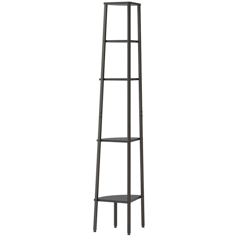 vidaXL 5-Tier Dark Black Corner Shelf Image 3