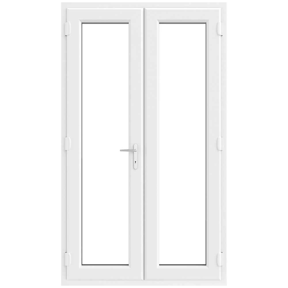 Crystal uPVC Double Glazed French Door Left hand master White Clear Glass 1290x2055mm Image 1