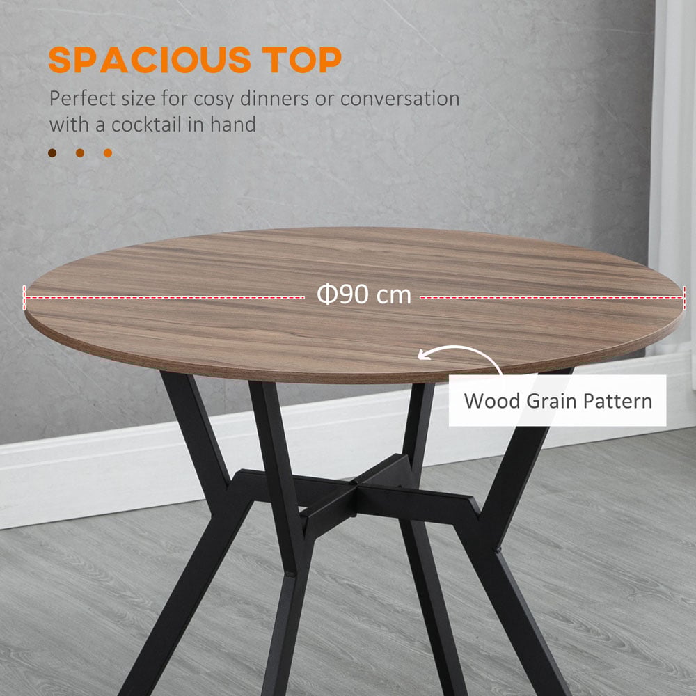 Portland 2 Seater Round Dining Table Brown Image 7