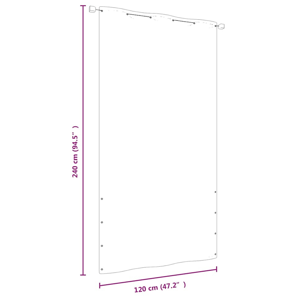 vidaXL 120 x 240cm Red Oxford Fabric Balcony Privacy Screen Image 5