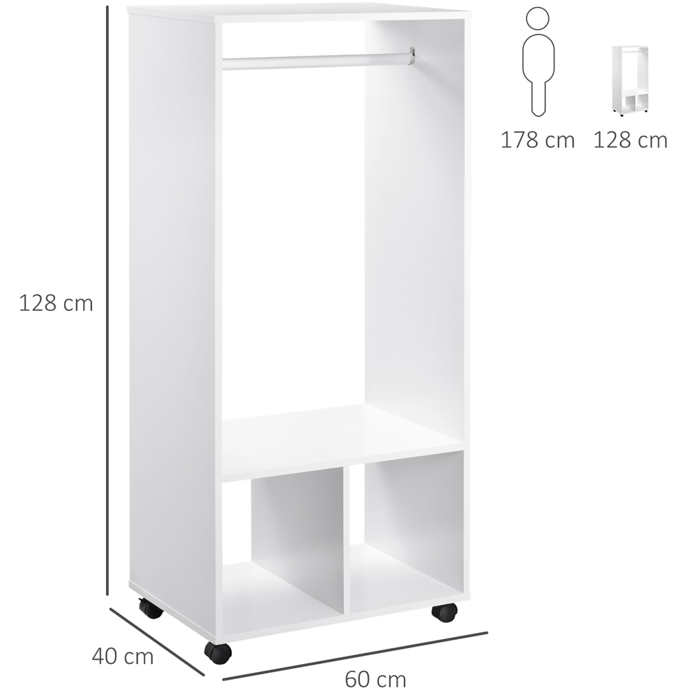 Portland White Narrow Open Wardrobe Image 3