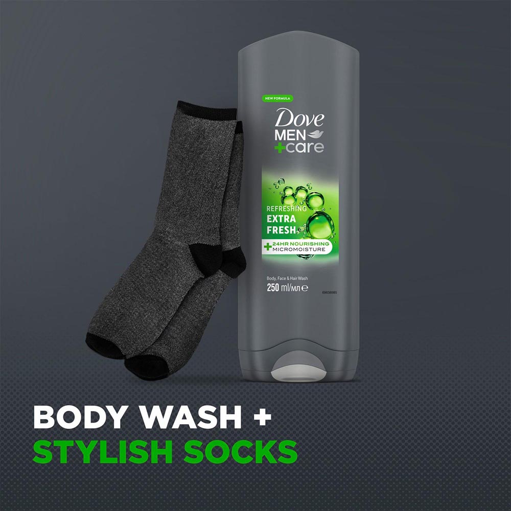 Dove Men+Care Bodywash and Socks Gift Set 3 Pack Image 8