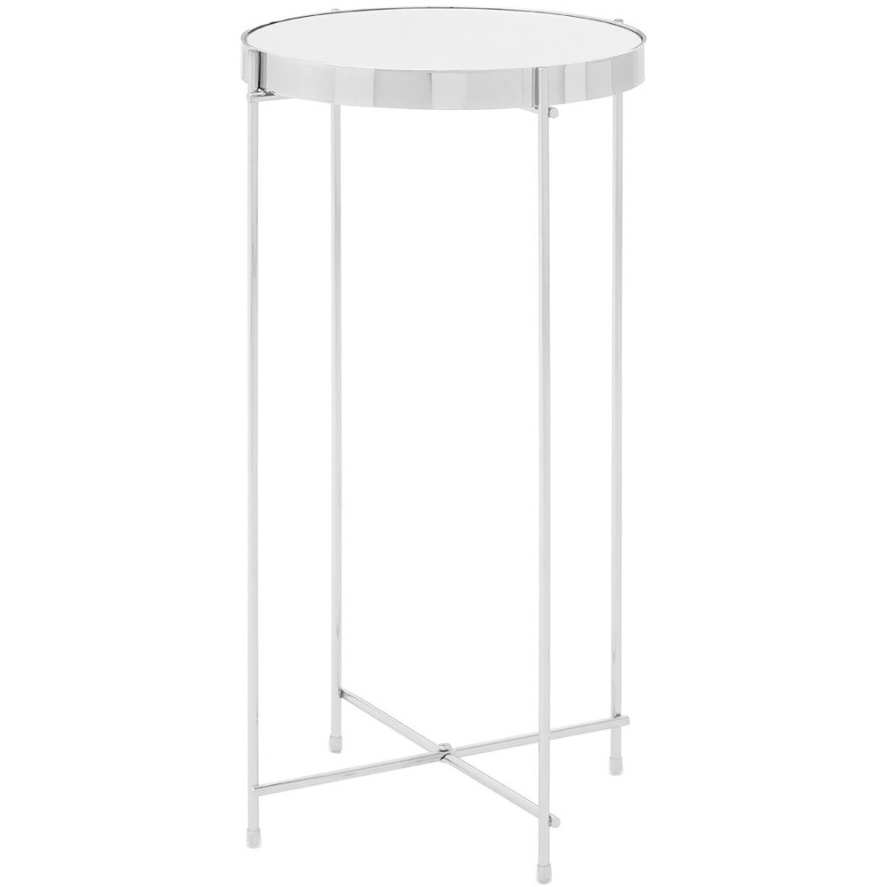 Premier Housewares Allure Silver Mirror Tall Side Table Image 2