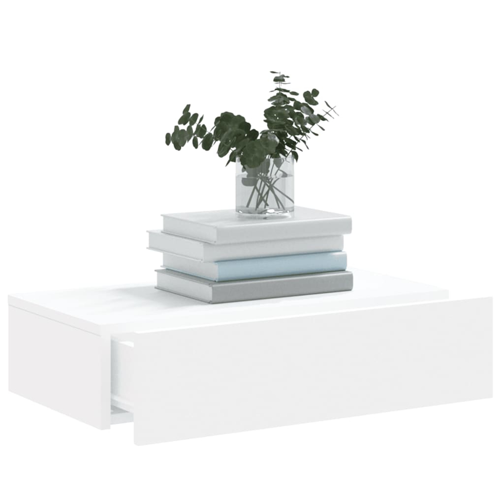 vidaXL Single Drawer White LED TV Cabinet Image 5