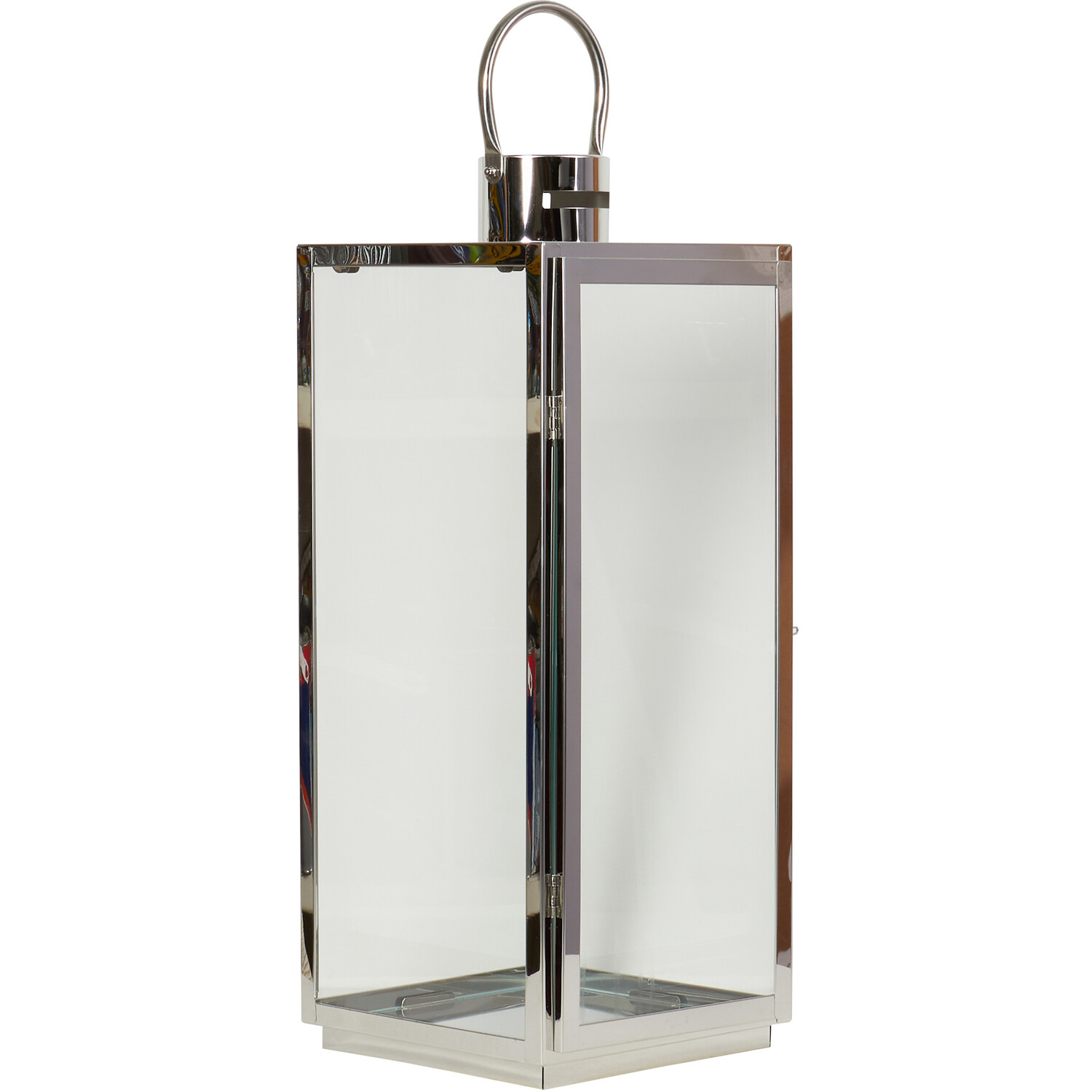53.5cm Stainless Steel Lantern - Silver Image 2