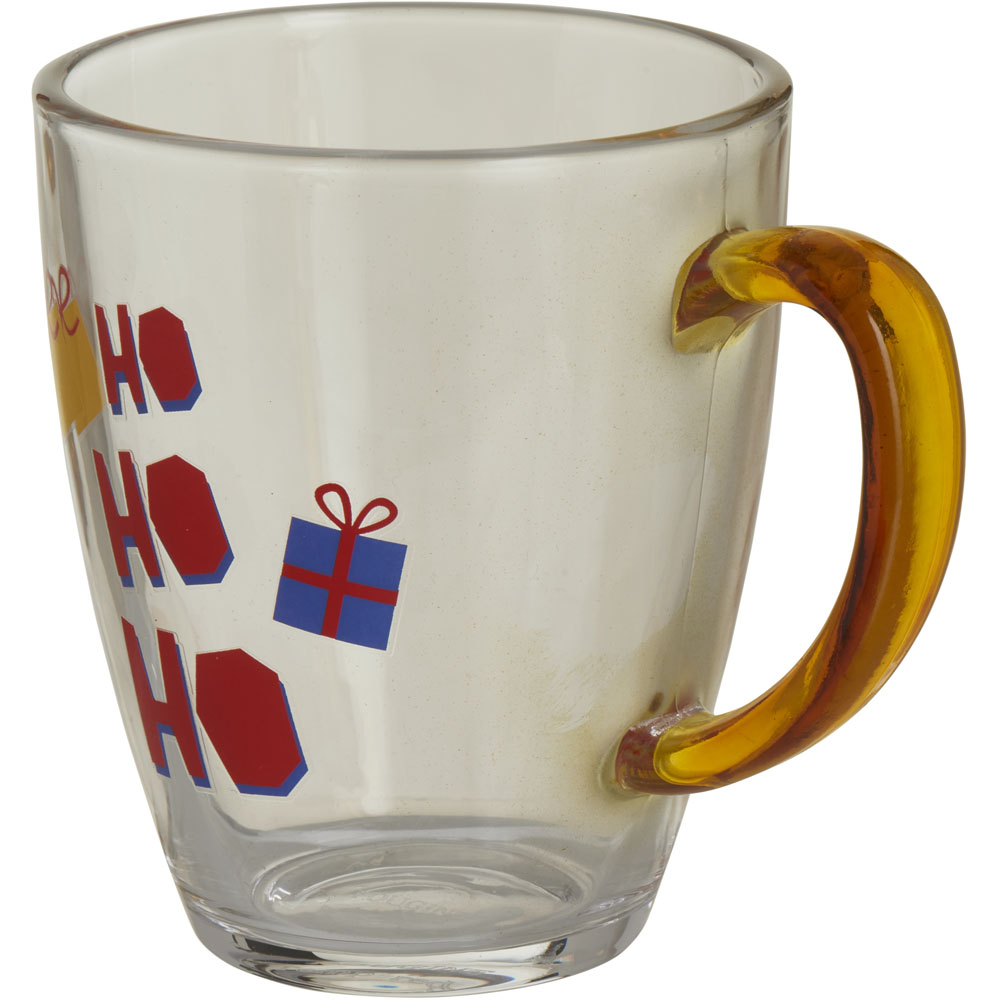 Wilko Clear HoHoHo Glass Tea Mug Image 2