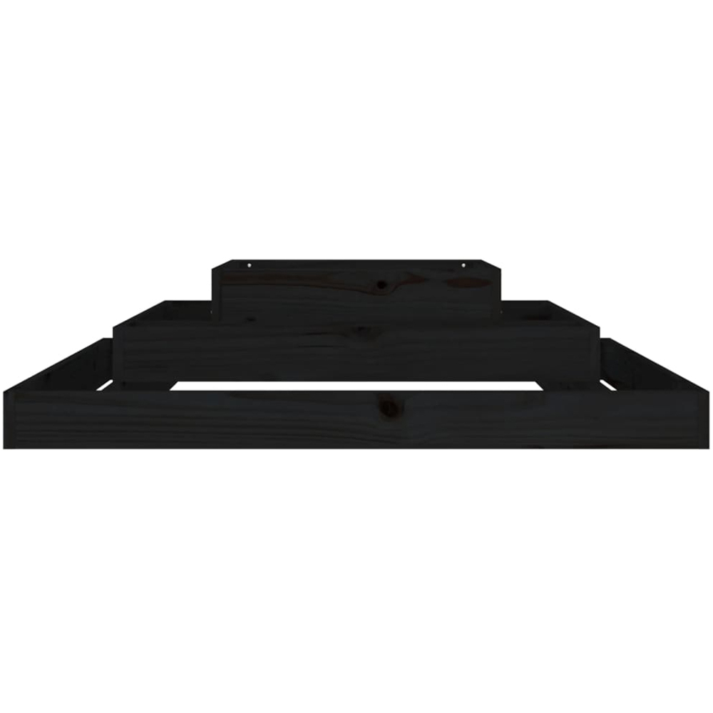 vidaXL Black Solid Pine Wood Garden Planter 110 x 110 x 27cm Image 3