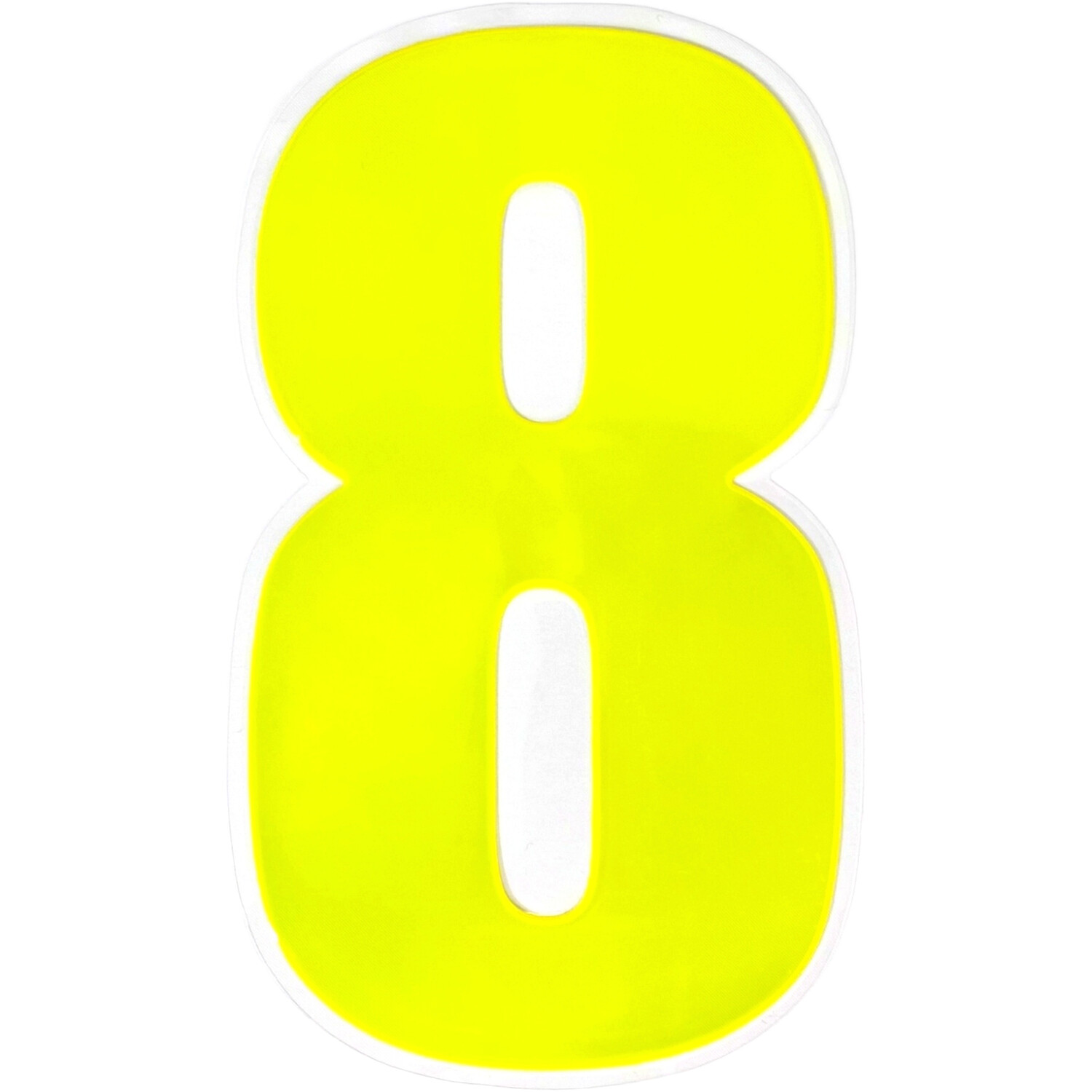 High Visibility Reflective Wheelie Bin Number Yellow 8 Image 2