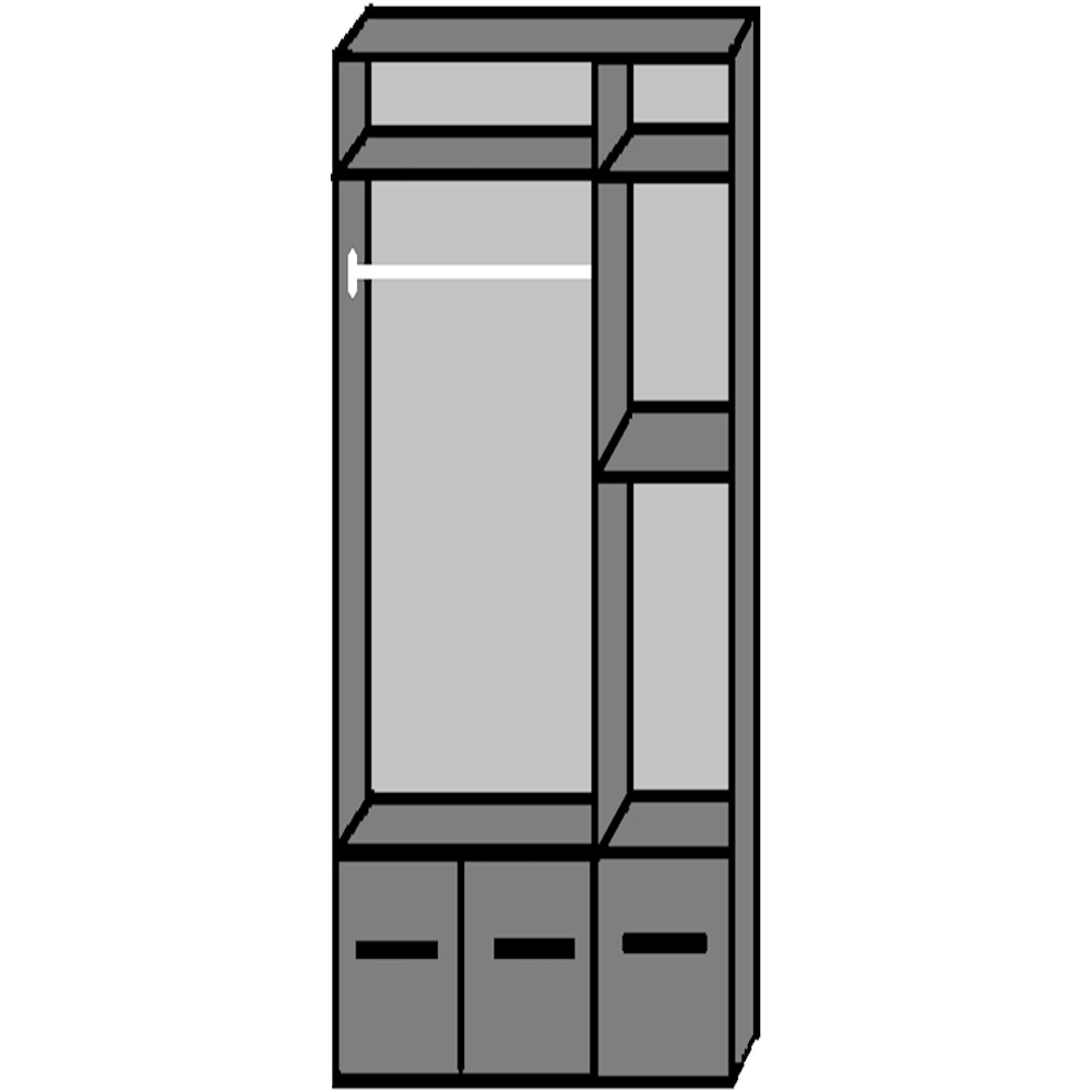 TJ'S Sligo 3 Door 3 Drawer White Mirrored Wardrobe Image 3
