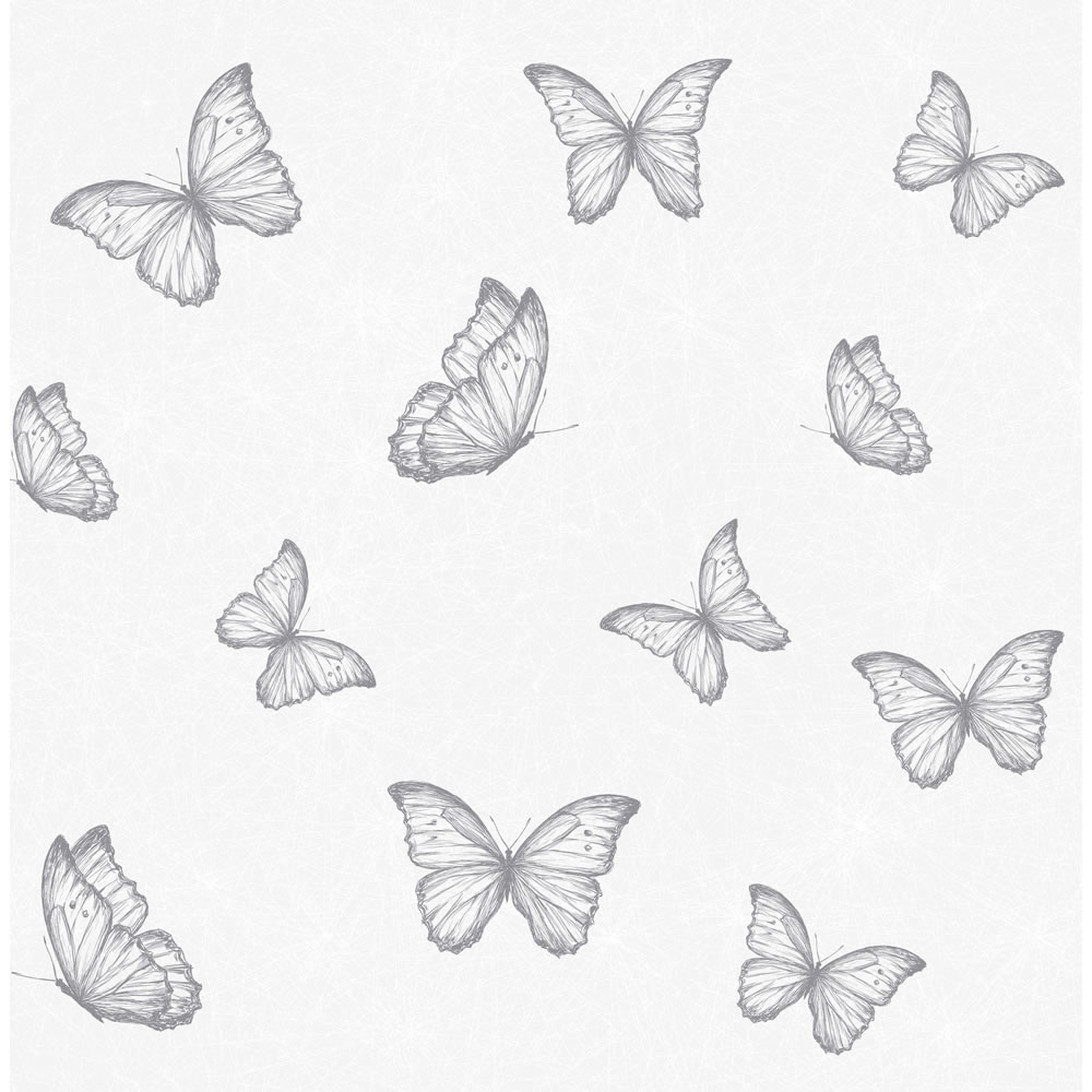 Wilko Butterfly Grey Wallpaper Image 1