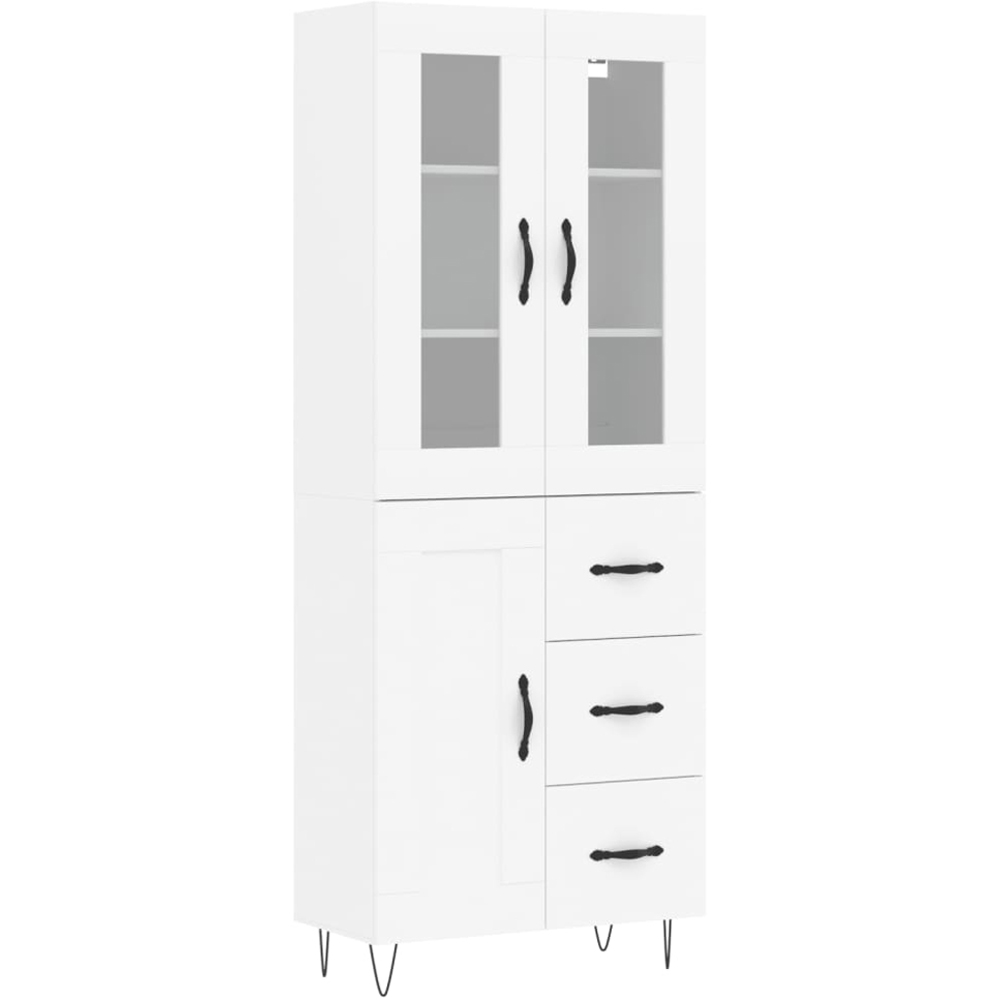 vidaXL 3 Door 3 Drawer 3 Shelf White Highboard Image 2